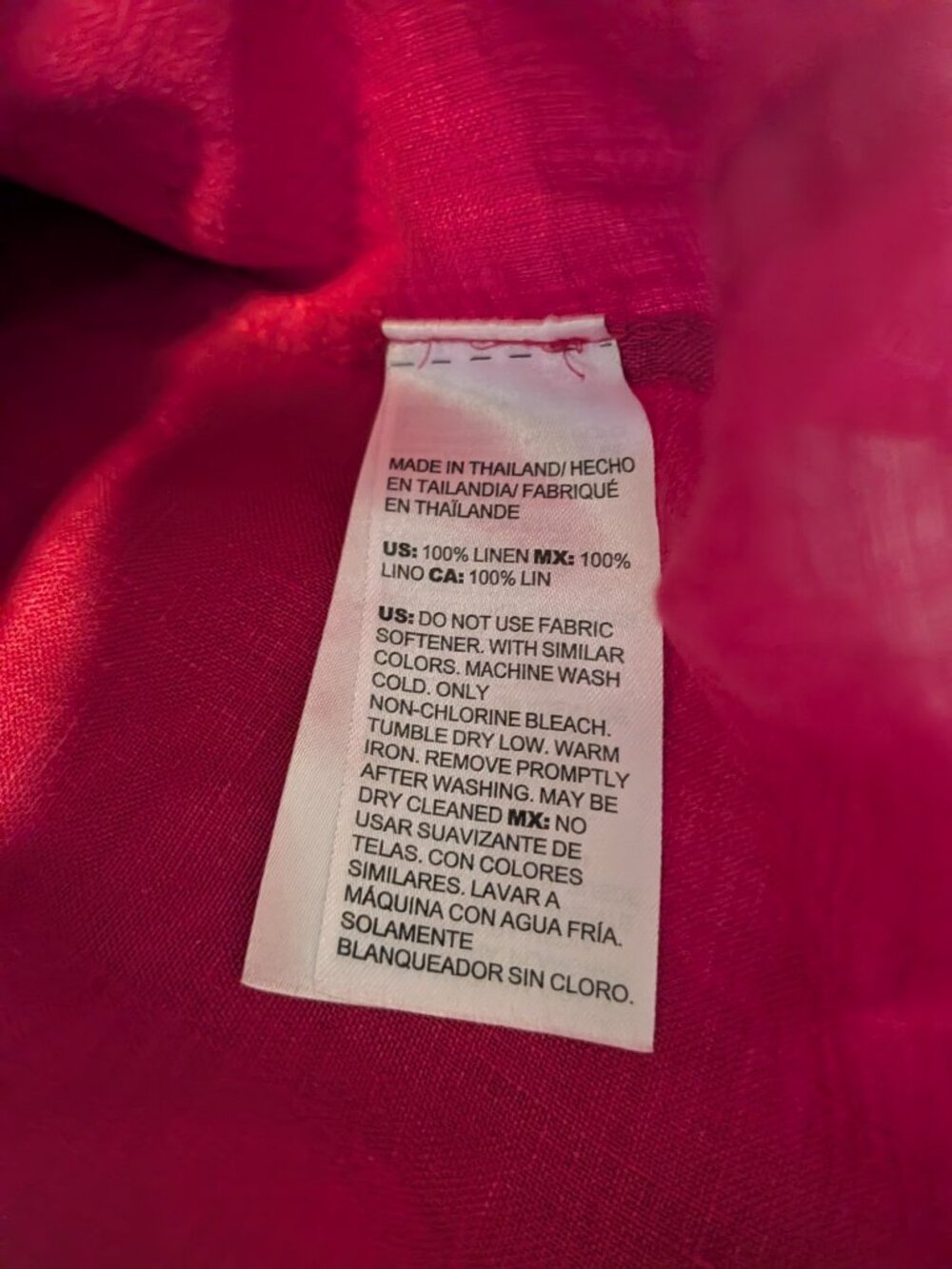 Chicos Linen No Iron 3/4 Sleeve Button Blouse Size 3 Pink - Picture 2 of 6